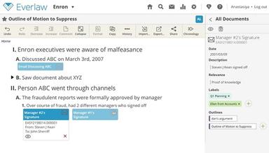 Everlaw Document editing