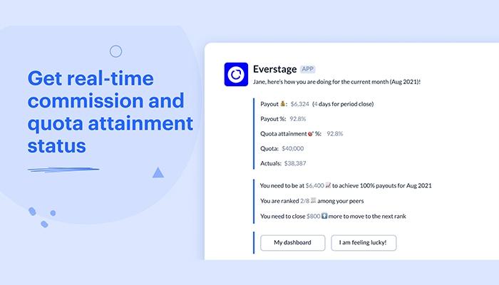 Everstage Real Time Access to Commissions and Quotas