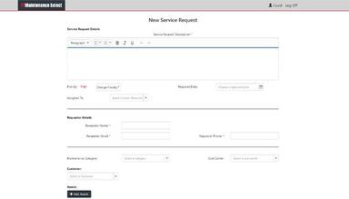 FTMaintenance Select Service Request Management