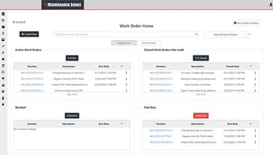 FTMaintenance Work Order Home