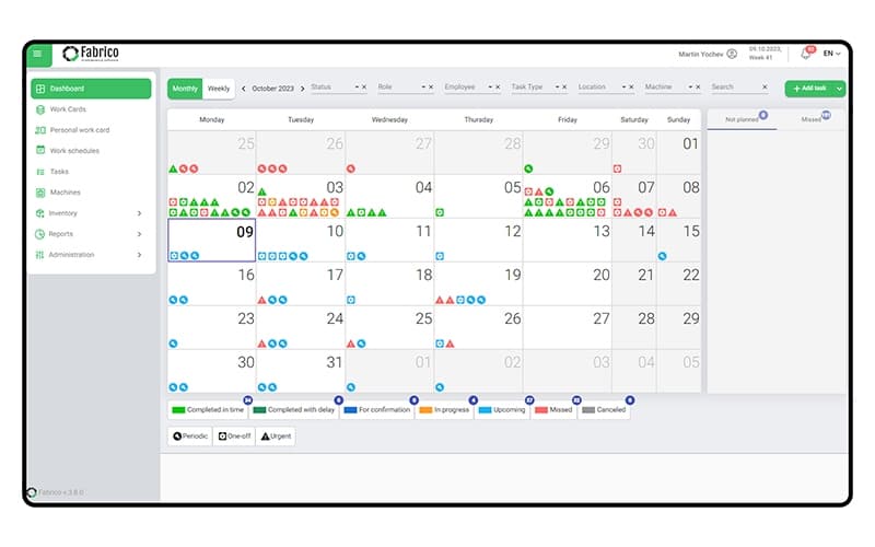 Fabrico Dashboard
