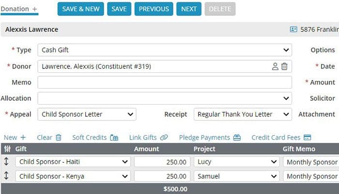 FastFund Software Suite Donation Transaction