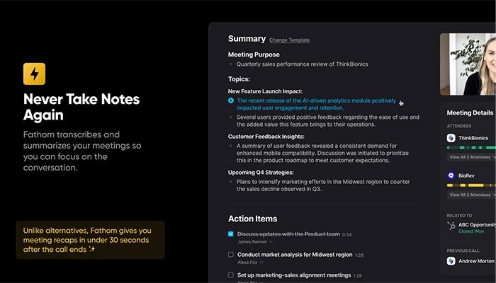 Fathom AI Never Take Notes Again