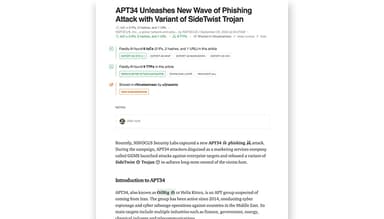 Feedly-Article-showing-extracted,-actionable-security-artifacts-like-IoCs-and-TTPs-that-can-be-exported-as-STIX2.1-or-as-MISP