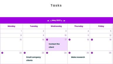 Fendous Tasks Calendar View