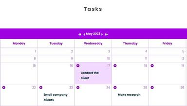Fendous Tasks Calendar View