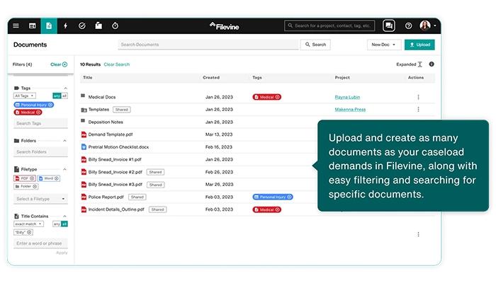 Filevine Generate And Edit Documents