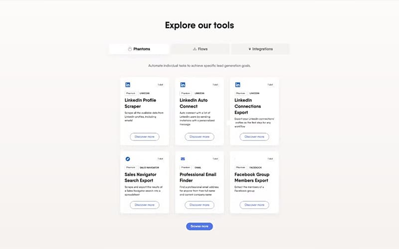 Find Phantoms Flows Integrations