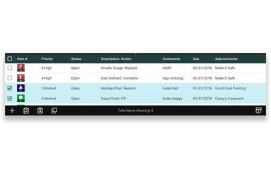 FinishLine punchlist items screenshot