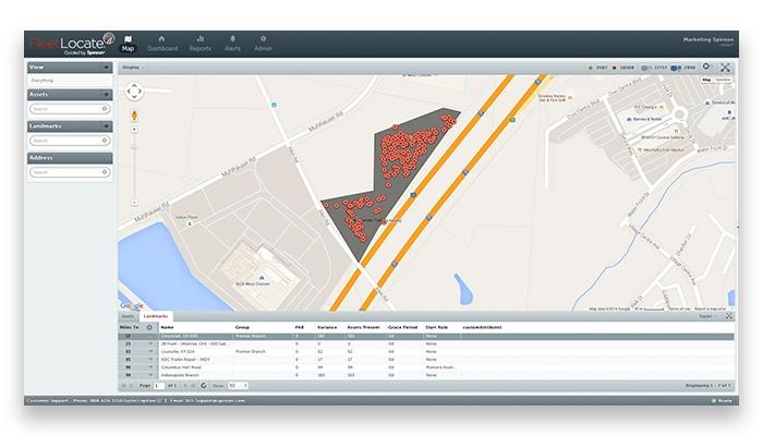 FleetLocate Landmarks And Geofencing