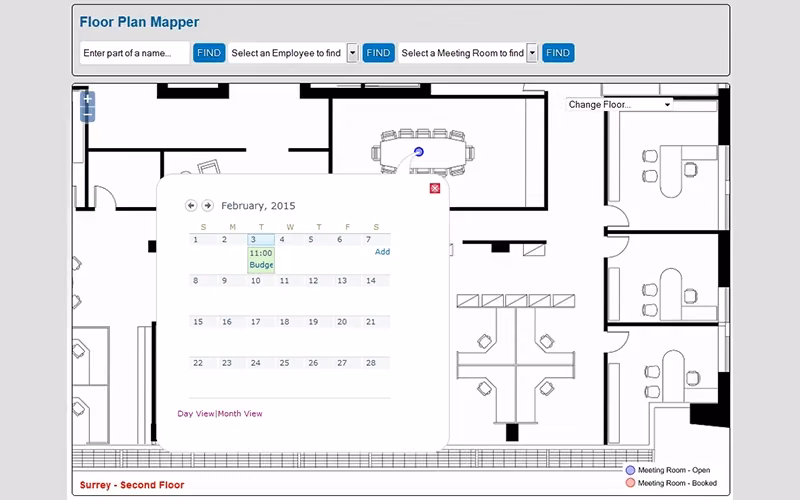 Floor Plan Mapper Monthly Events View