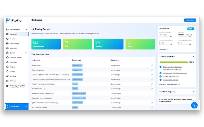 Flotiq Dashboard