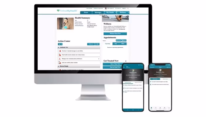 FollowMyHealth Desktop and Mobile View