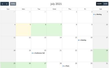FullCalendar Today's Schedule