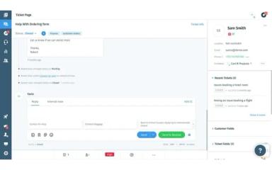 Wix Answers Ticket page