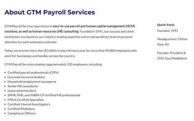 About GTM Payroll Services