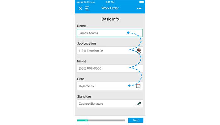 GoCanvas Work Order Information