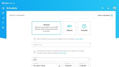 GoToWebinar webinar designer and scheduler