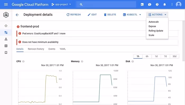 Google Cloud Platform deployment details