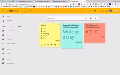 Google Keep List