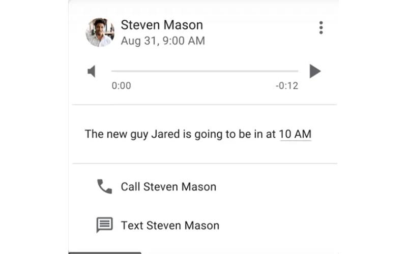 Google Voice Transcribed Voicemail