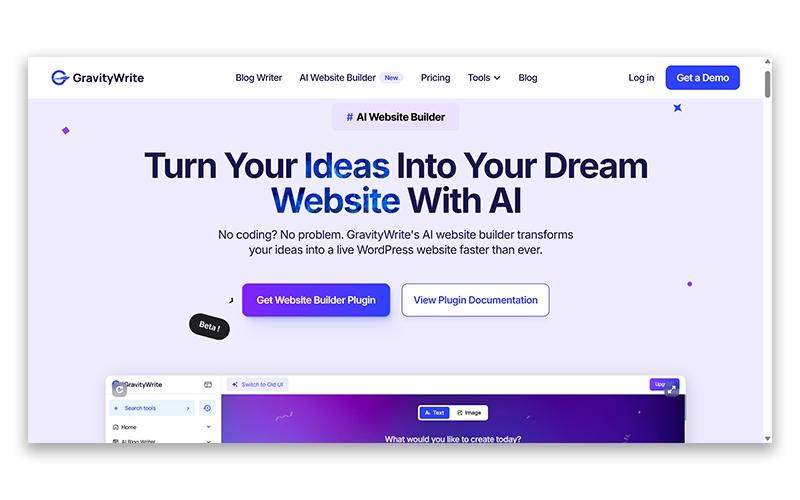 GravityWrite Website Builder