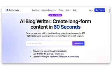 GravityWrite Create Engaging Blogs In 60 Seconds