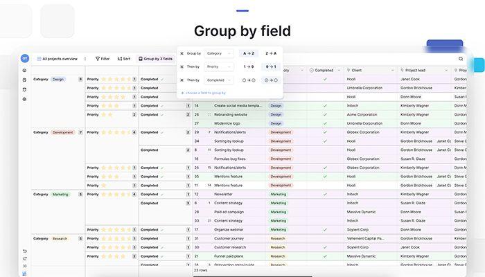 Baserow Group by Field