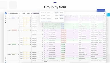 Baserow Group by Field
