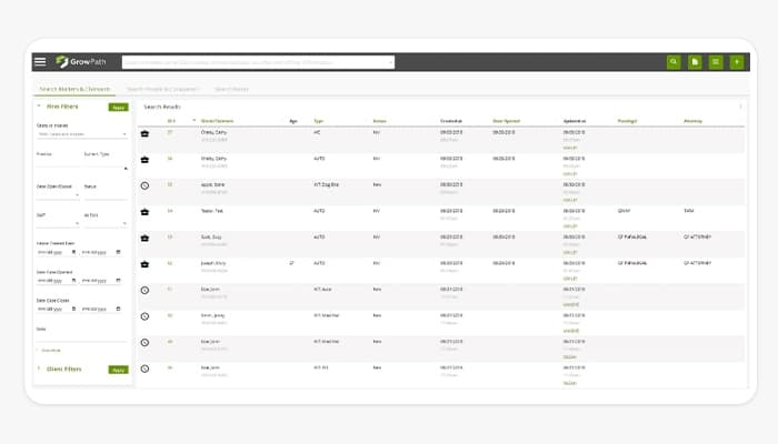 GrowPath Case Management Search