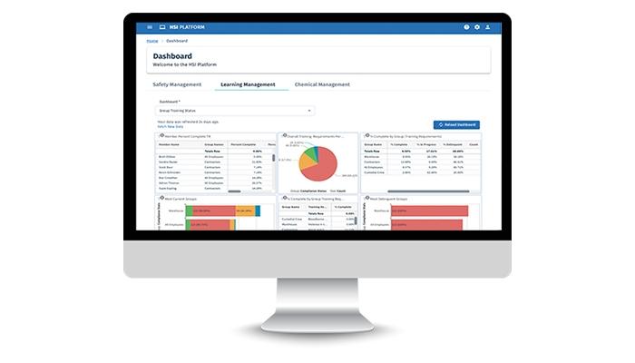 HSI LMS dashboard iMac