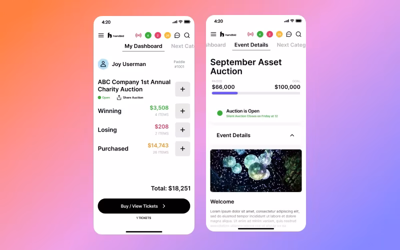 Handbid Dashboard