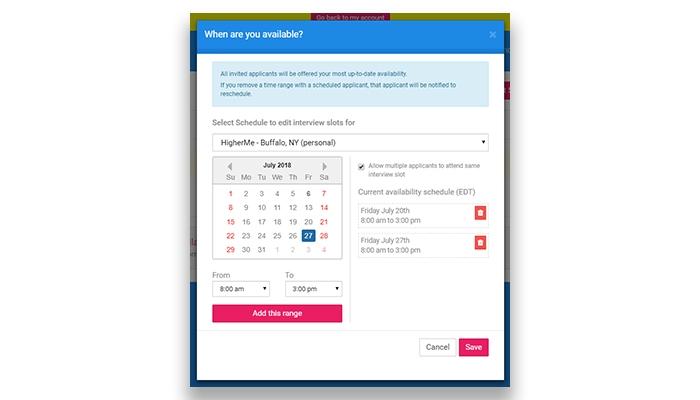HigherMe Interview scheduling