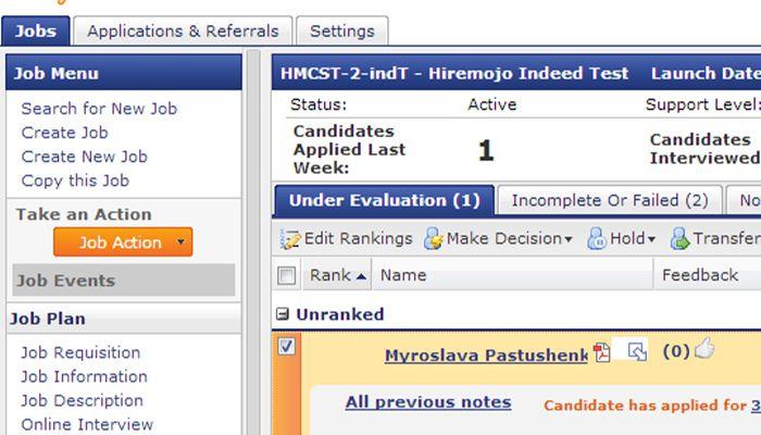 HireMojo Candidate evaluation