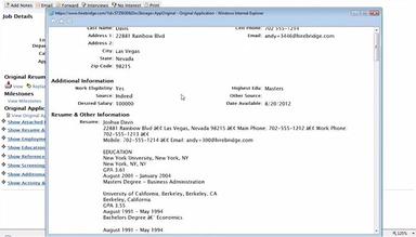 Hirebridge Resume popout