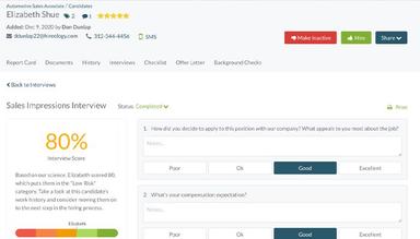 Hireology interviews follow a templated