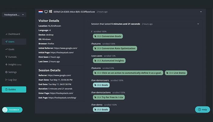 HockeyStack Analyze your visitors' journeys without spending hours on session replays