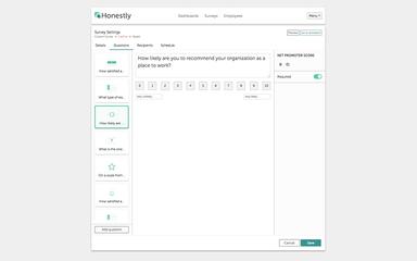 Honestly Survey Settings