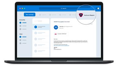 Hoxhunt Report suspicious emails with a single click, built in to Outlook, Gmail, and more