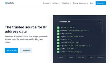 IPinfo Search any IP address or ASN number right on the main page