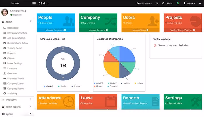 IceHrm Admin Dashboard