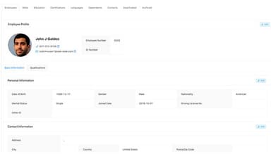 IceHrm Employee profile