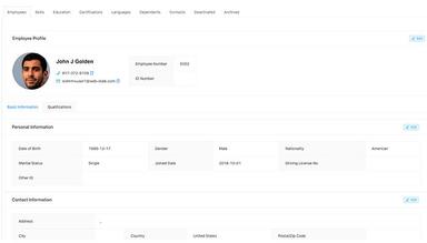 IceHrm Employee profile