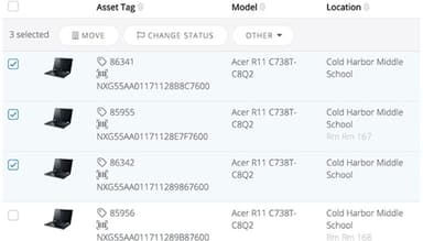 Incident IQ Complete batch actions on multiple assets at once