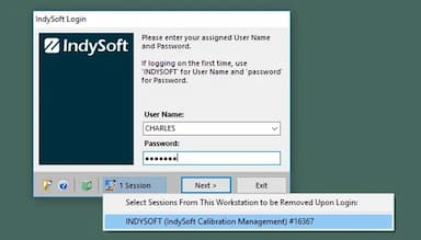 IndySoft Login Page