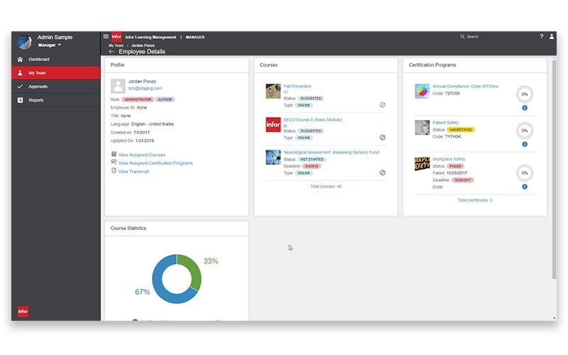 Infor Learning Management System (LMS) Employee Details