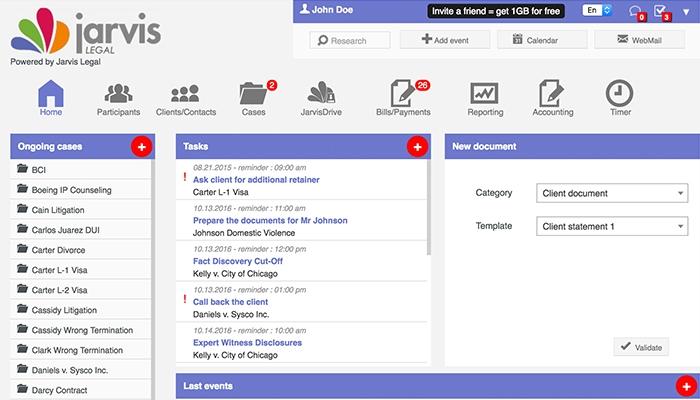 Jarvis Legal Dashboard
