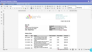 Jarvis Legal Document assembly & editing