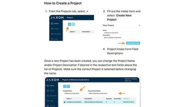 Jaxon.ai How to Create a Project