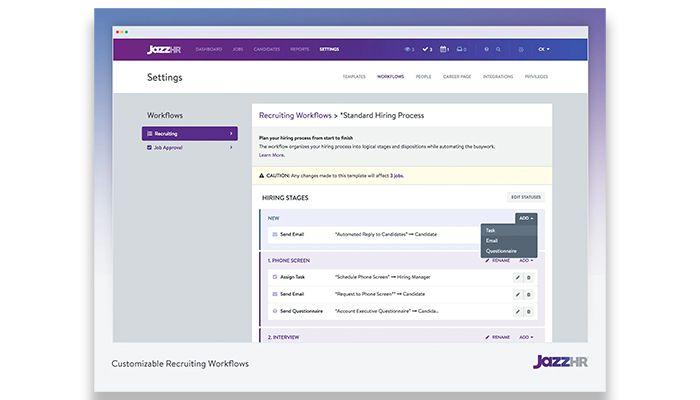 JazzHR Customize workflows to reflect stages in your hiring process